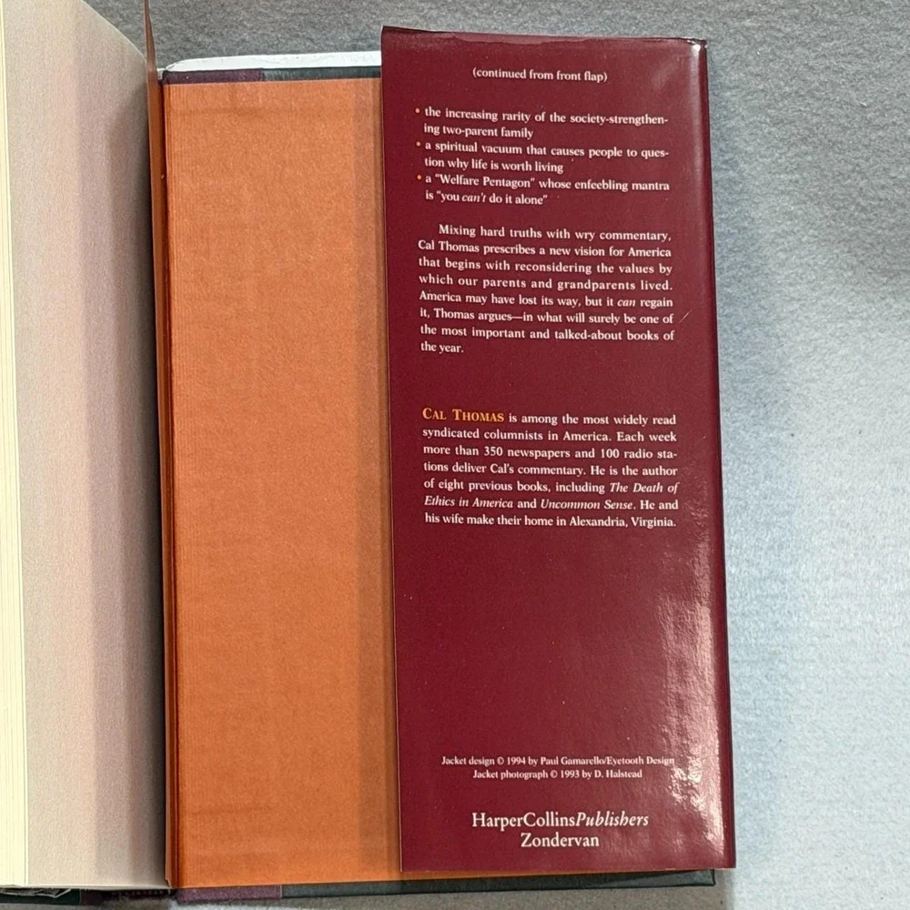 The Things That Matter Most Cal Thomas Signed First Edition HC/DJ Rush Limbaugh